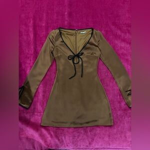 House of CB SAKINA COPPER SATIN MINI DRESS